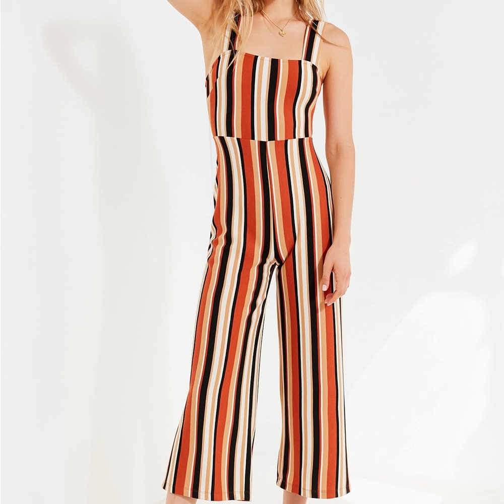 Urban Outfitters Delany Straight-Neck Striped Jumpsuit Size M